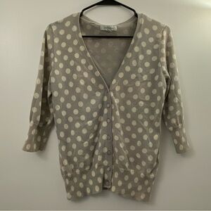 100% cotton button-up polka dot cardigan
